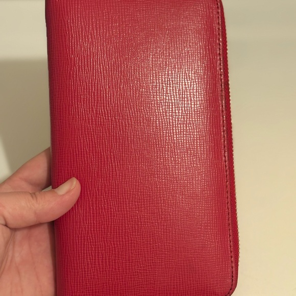 Talbots Leather Red and Navy Polka Dot Wallet - Picture 12 of 12